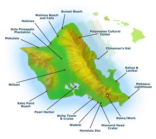 Map of Oahu